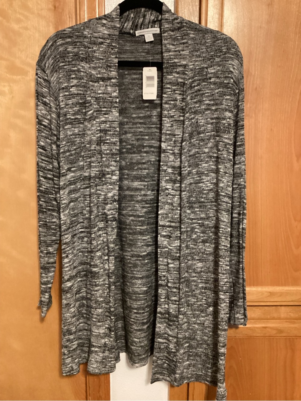 New York & Company Marled Gray Open-Front Cardigan, XL, NWT